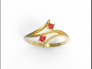 2 stone elegant ring 3D Model