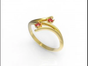 2 stone elegant ring 3D Model