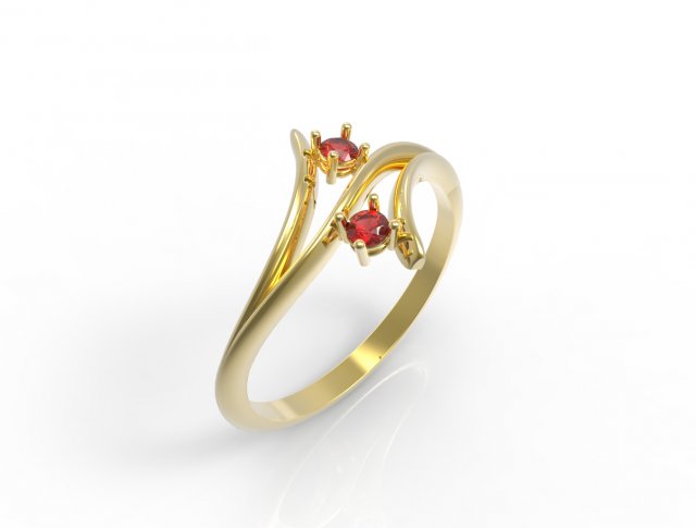 2 stone elegant ring 3D Model .c4d .max .obj .3ds .fbx .stl .blend 