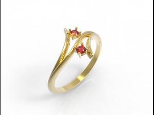 2 stone elegant ring Model 3D