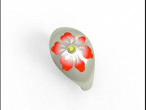 flower ring enamel 001 Modello 3D