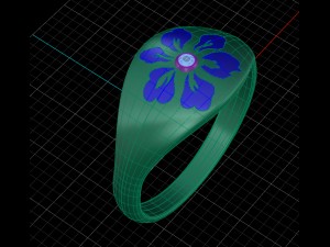 flower ring enamel 001 Modello 3D