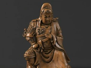 rzeźba posąg&oacute;w guan yu 15 Model 3D