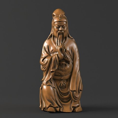 guan gong sit sculpture  statue 3D 모델 .c4d .max .obj .3ds .fbx .stl .blend 
