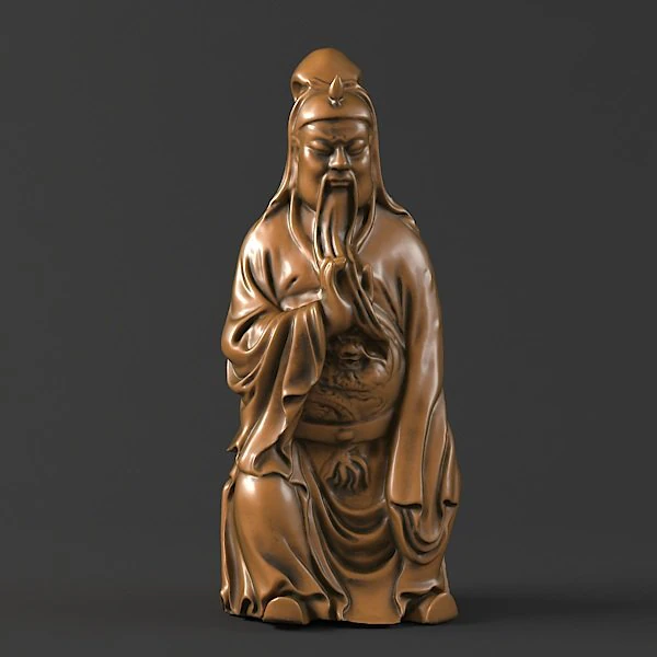guan gong sit sculpture  statue 3D Model .c4d .max .obj .3ds .fbx .stl .blend 