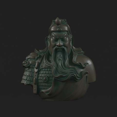 the head of guan yu  sculpture  statue 3D 모델 .c4d .max .obj .3ds .fbx .stl .blend 