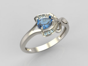 design ring with sapphires and diamonds Modelo de Impressão 3D