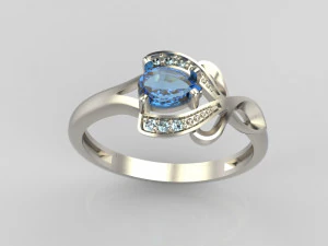 design ring with sapphires and diamonds 3D Print Model