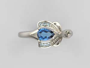 design ring with sapphires and diamonds 3D Print Model