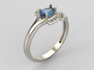 design ring with sapphires and diamonds Modelo de Impressão 3D