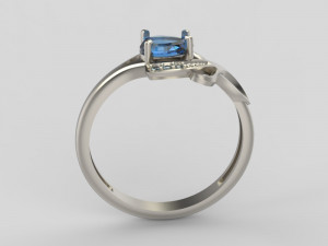 design ring with sapphires and diamonds Modelo de Impressão 3D