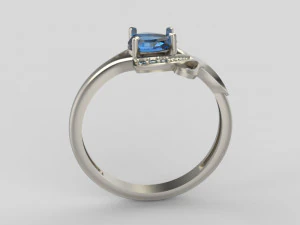 design ring with sapphires and diamonds 3D Print Model