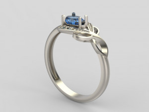 design ring with sapphires and diamonds Modelo de Impressão 3D