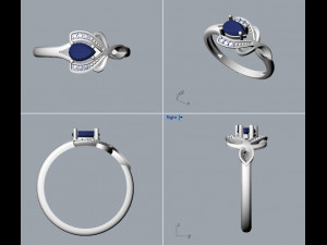 design ring with sapphires and diamonds Modelo de Impressão 3D