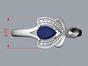 design ring with sapphires and diamonds Modelo de Impressão 3D