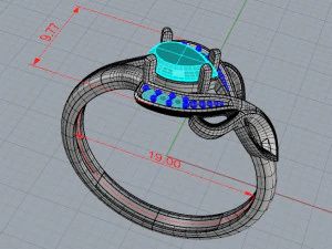 design ring with sapphires and diamonds 3D Print Model