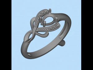 design ring with sapphires and diamonds 3D Print Model