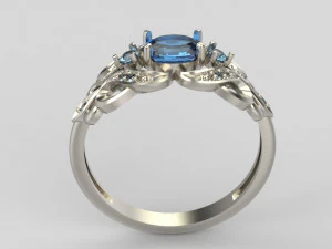 ring with sapphires and diamonds 3D Print Model