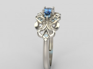 ring with sapphires and diamonds 3Dプリントモデル