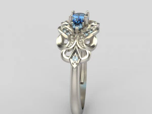ring with sapphires and diamonds 3D Print Model