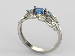 ring with sapphires and diamonds 3Dプリントモデル
