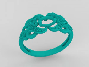 ring with sapphires and diamonds 3D Print Model