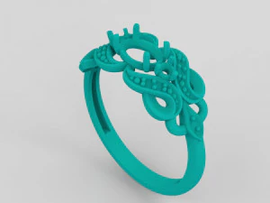 ring with sapphires and diamonds 3D Print Model