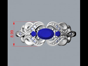 ring with sapphires and diamonds 3Dプリントモデル
