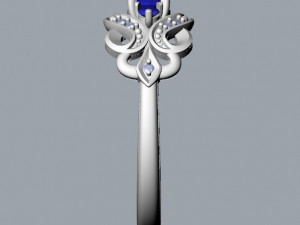 ring with sapphires and diamonds 3Dプリントモデル