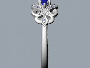 ring with sapphires and diamonds 3D Print Model