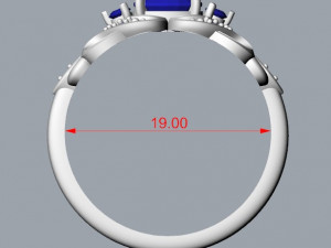 ring with sapphires and diamonds 3Dプリントモデル