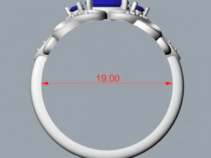 ring with sapphires and diamonds 3D Print Model