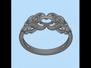 ring with sapphires and diamonds 3Dプリントモデル