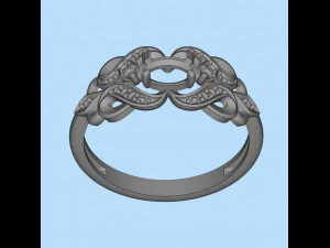 ring with sapphires and diamonds 3D Print Model