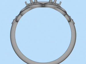 ring with sapphires and diamonds 3D Print Model