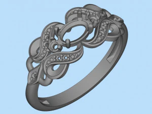 ring with sapphires and diamonds 3D Print Model