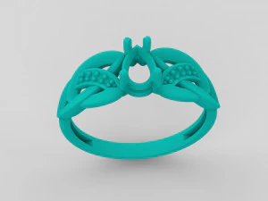 ring with sapphire and diamonds 3D Print Model