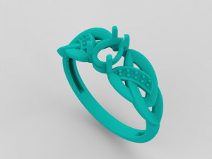 ring with sapphire and diamonds 3D Print Model