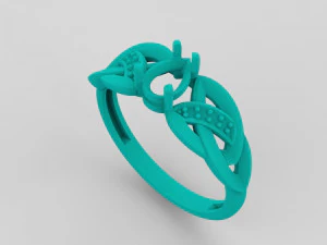 ring with sapphire and diamonds 3D Print Model