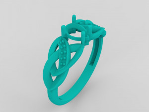 ring with sapphire and diamonds 3D Print Model