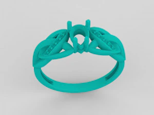 ring with sapphire and diamonds 3D Print Model