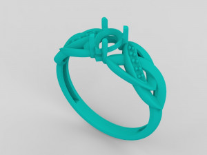 ring with sapphire and diamonds 3D Print Model