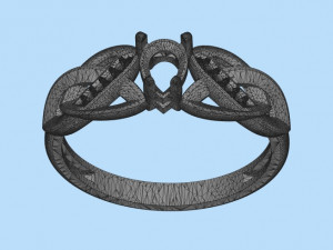 ring with sapphire and diamonds 3D Print Model