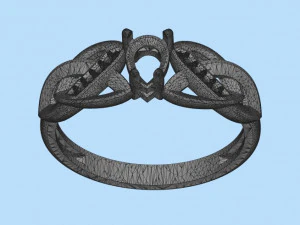 ring with sapphire and diamonds 3D Print Model