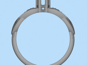 ring with sapphire and diamonds 3D Print Model
