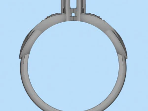 ring with sapphire and diamonds 3D Print Model