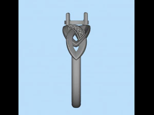 ring with sapphire and diamonds 3D Print Model