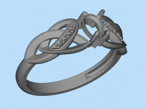 ring with sapphire and diamonds 3D Print Model