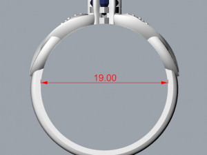 ring with sapphire and diamonds 3D Print Model