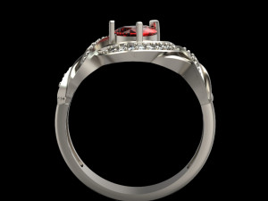 ring with pear ruby and diamonds design 3D Print Model